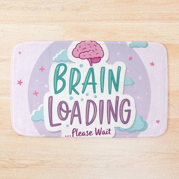 Item preview, Brain Loading… Please Wait – Cute Anxiety Quote in Pastel Aesthetic designed and sold by Pixel  Playground.