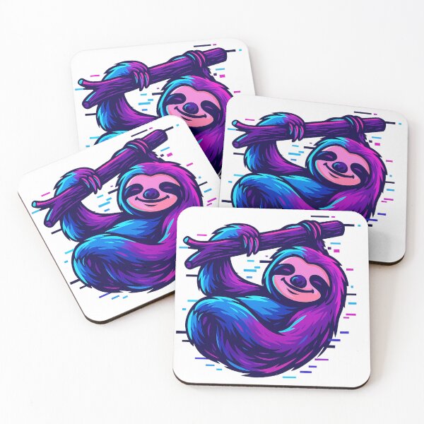 Item preview, Synth Sloth – Neon Cyberpunk Chill designed and sold by Elias Kamstra.