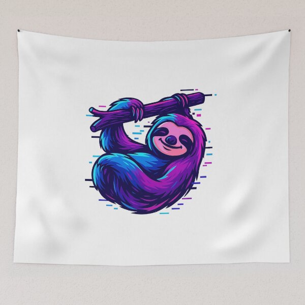 Item preview, Synth Sloth – Neon Cyberpunk Chill designed and sold by Elias Kamstra.
