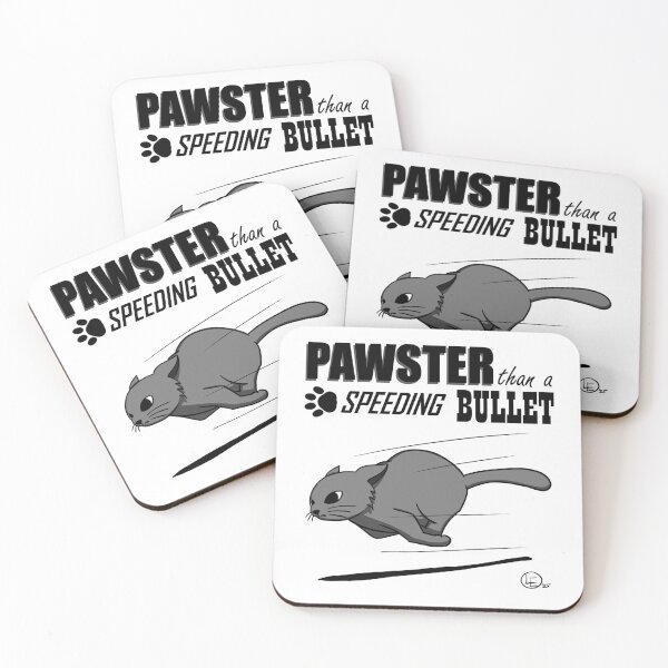 Item preview, Pawster than a Speeding Bullet - Gray designed and sold by LZRD12.