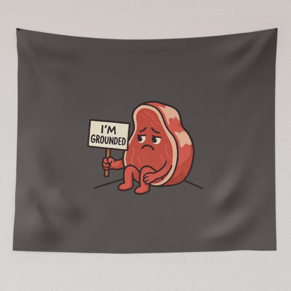 Item preview, Grounded Beef Pun Sticker – Sad Realistic Meat Character designed and sold by YuliaHulia.