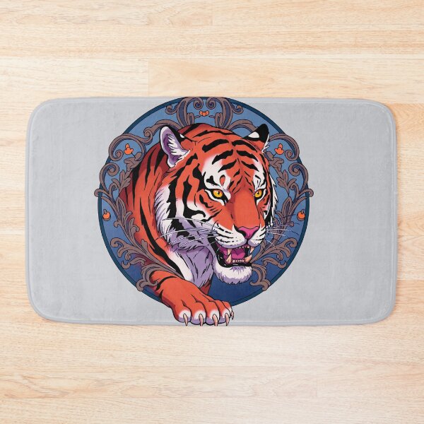 Item preview, Neotraditional Tiger Tattoo Art – Vibrant Ornamental Tiger with Art Nouveau Motifs designed and sold by  Ojo de Lilith.