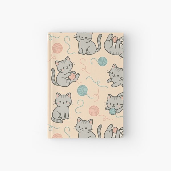 Playful Kittens with Yarn Balls – Cute Cat Pattern Hardcover Journal
