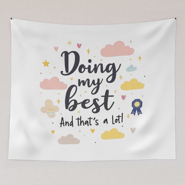 Item preview, Doing My Best (And That’s a Lot) – Self-Care Affirmation Sticker in Pastel Colors designed and sold by Pixel  Playground.