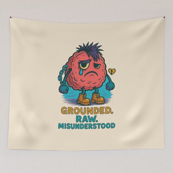 Item preview, Grounded Beef – Raw, Misunderstood & Emo Funny Meat Sticker designed and sold by YuliaHulia.