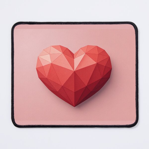 Item preview, Stylized lowpoly red heart on soft pink background designed and sold by elkuni.