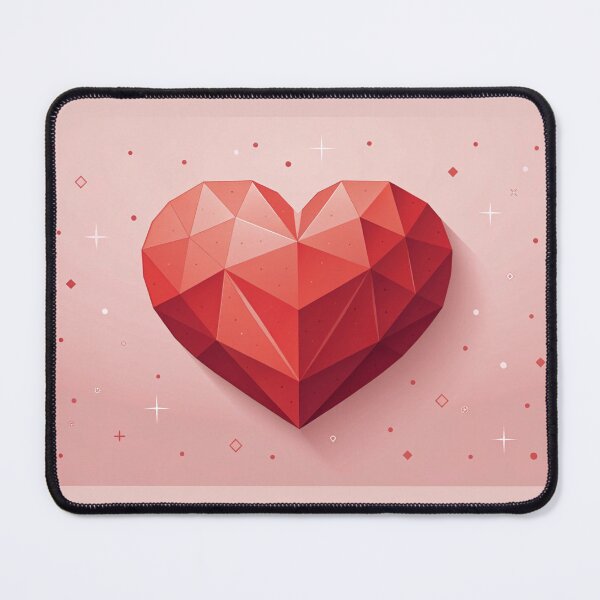 Item preview, Stylized lowpoly red heart on soft pink background designed and sold by elkuni.
