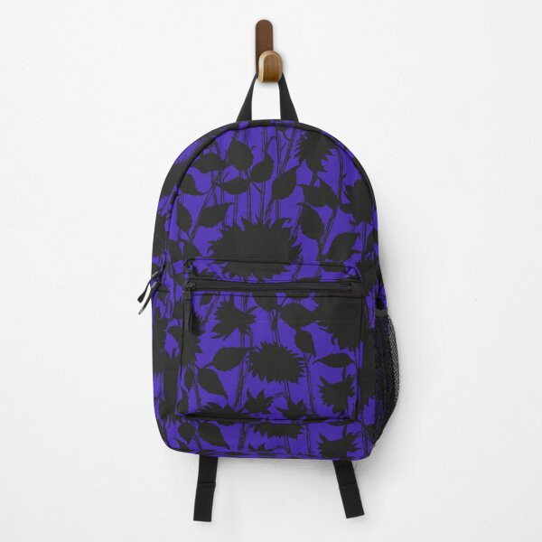 Item preview, Black and blue floral retro pattern designed and sold by bokasin.