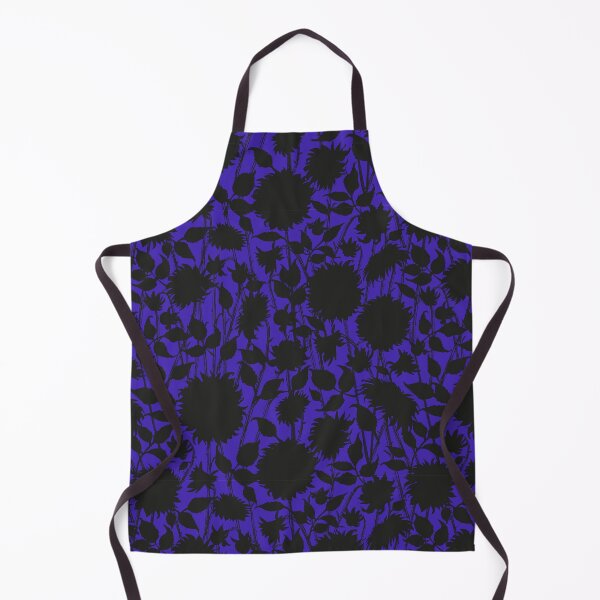 Item preview, Black and blue floral retro pattern designed and sold by bokasin.