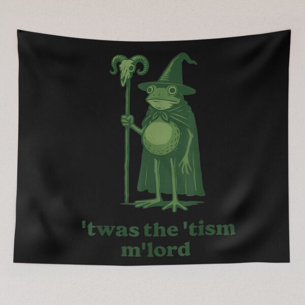 Item preview, Frog Wizard Meme, ’Twas the ’Tism M’Lord Neurodiversity Tee designed and sold by BancaJone.