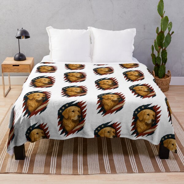 Item preview, Patriotic Golden Retriever with American Flag Claws designed and sold by printmala.