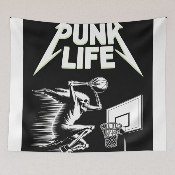 Item preview, Punk Rock Alice Punk Life Skeleton Peace Basketball Legends designed and sold by ShopSunday.