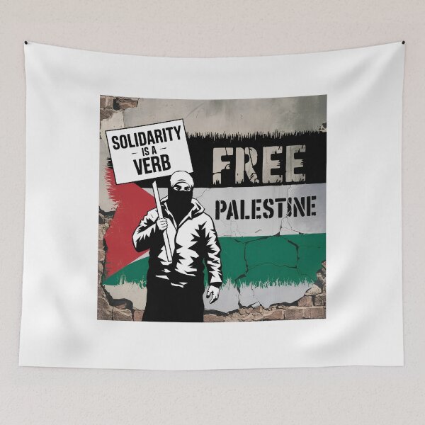 Item preview, Street Art Protest – Solidarity Is a Verb | Free Palestine Graffiti Design designed and sold by ARTReMi.