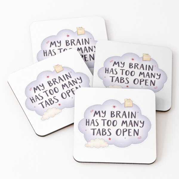 Item preview, My Brain Has Too Many Tabs Open – Cute Mental Clutter Sticker designed and sold by Pixel  Playground.