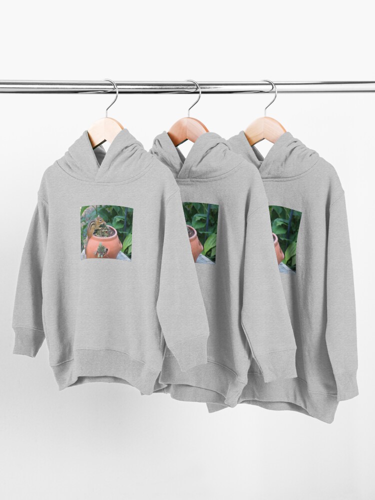 Thumbnail 3 of 5, Toddler Pullover Hoodie, Digital painting of a chipmunk on a strawberry pot. designed and sold by Krazy-Kartwonz.