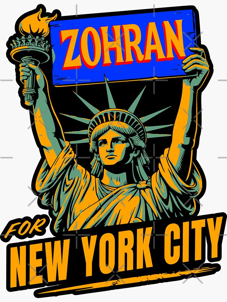Thumbnail 3 of 3, Sticker, Statue Of Liberty For Zohran NYC designed and sold by EthosWear.