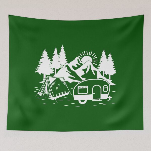 Item preview, Camping Graphic. Mountain, Pine Tree, Tent and Caravan Illustrations. designed and sold by DesignHouse07.