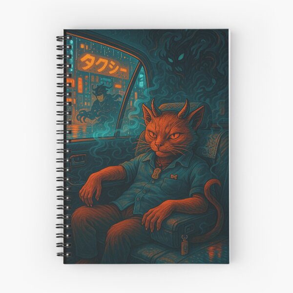 Item preview, Midnight Fare – Devil Cat in the Taxi designed and sold by YamiHaus.