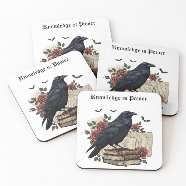 Item preview, Knowledge Is Power - Dark Academia Raven Gothic Books Sticker designed and sold by AnnDesignStudio.