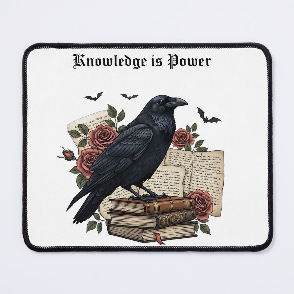Item preview, Knowledge Is Power - Dark Academia Raven Gothic Books Sticker designed and sold by AnnDesignStudio.