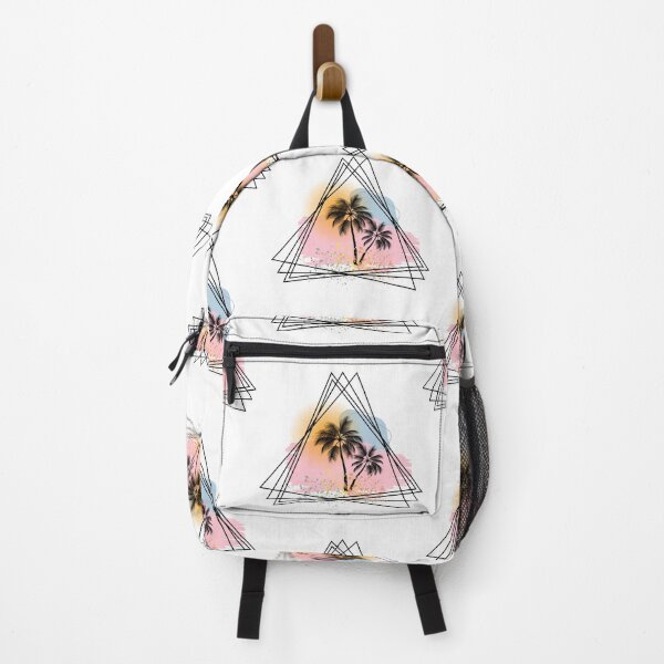 Item preview, Palm trees on a pastel pink, blue and yellow background designed and sold by Patsmerch.