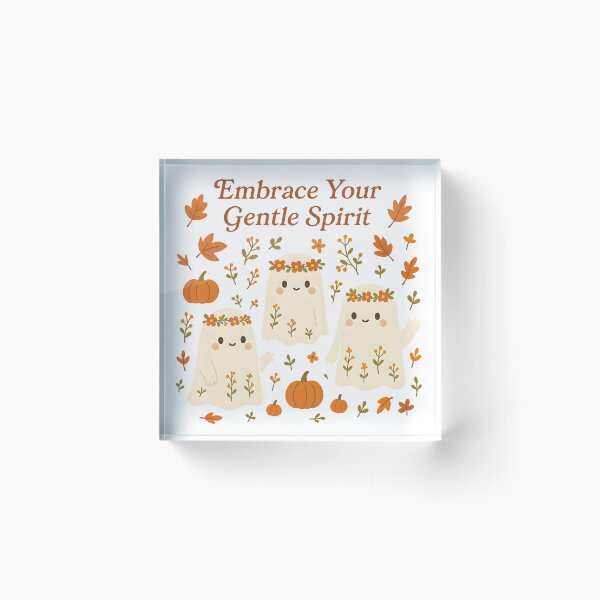 Item preview, Embrace Your Gentle Spirit - Cute Autumn Ghosts Self Care Design designed and sold by AnnDesignStudio.