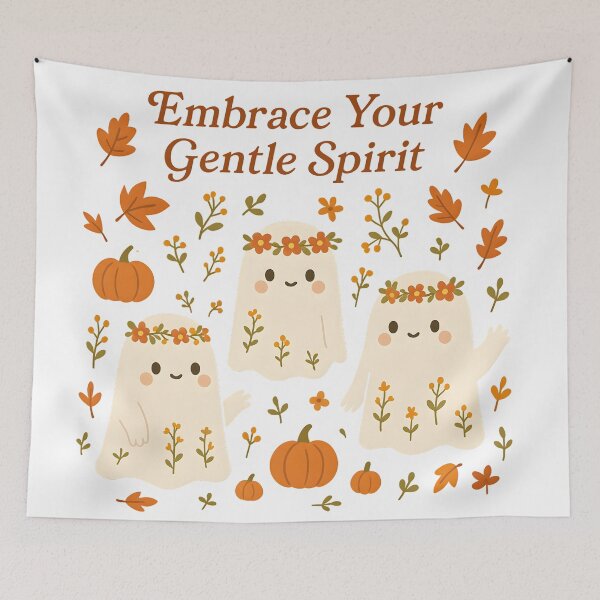 Item preview, Embrace Your Gentle Spirit - Cute Autumn Ghosts Self Care Design designed and sold by AnnDesignStudio.