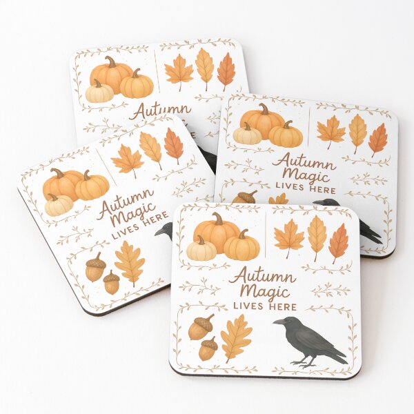 Item preview, Autumn Magic Lives Here - Cozy Fall Aesthetic Pumpkins Leaves Design designed and sold by AnnDesignStudio.