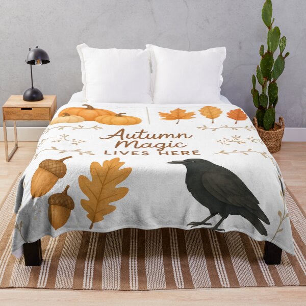 Item preview, Autumn Magic Lives Here - Cozy Fall Aesthetic Pumpkins Leaves Design designed and sold by AnnDesignStudio.