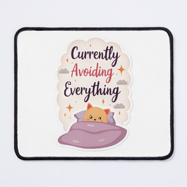 Item preview, Currently Avoiding Everything – Funny Kawaii Procrastination Sticker designed and sold by Pixel Playground.