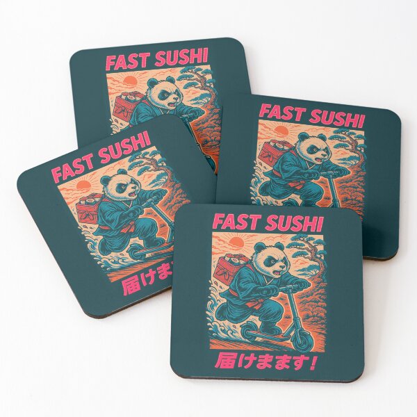 Item preview, Panda Delivery – Fast Sushi on Wheels designed and sold by BeetleDots.
