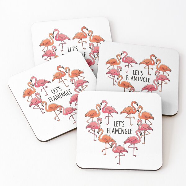 Item preview, Let's Flamingle Heart Flamingos designed and sold by Owcomm.
