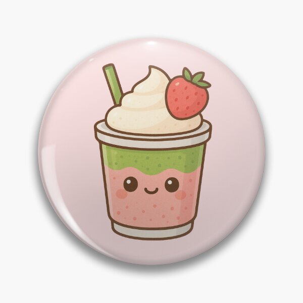 Item preview, Kawaii Strawberry Matcha Latte designed and sold by art-by-mel.