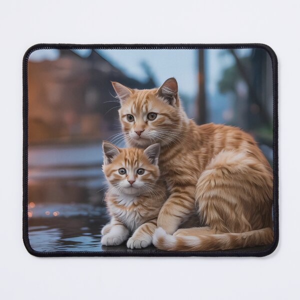 Item preview, Tender Moment on a Rainy Street – Mother and Kitten designed and sold by dortmond.