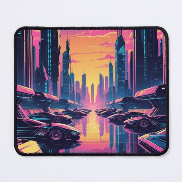 Item preview, Futuristic Cityscape with Cars and Sunset designed and sold by YourCozyPattern.