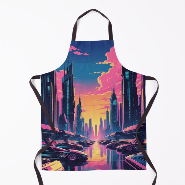 Item preview, Futuristic Cityscape with Cars and Sunset designed and sold by YourCozyPattern.