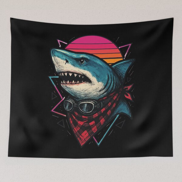 Item preview,  Biker Shark Retro designed and sold by TomFrontierArt.