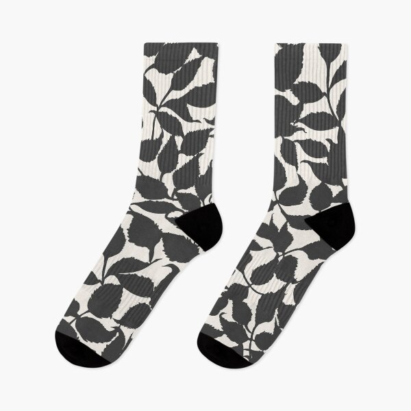 Item preview, Black and white floral retro pattern designed and sold by bokasin.