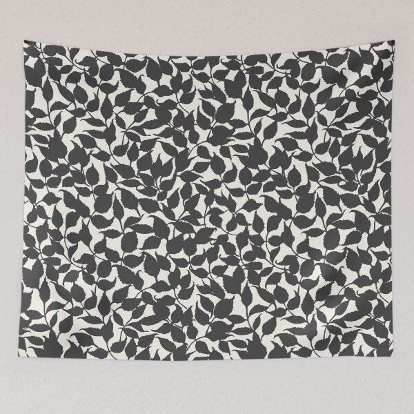 Item preview, Black and white floral retro pattern designed and sold by bokasin.