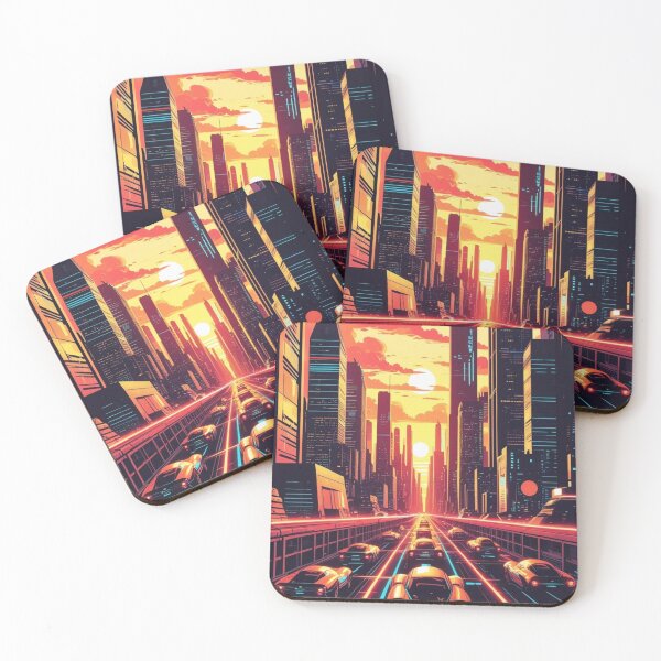 Item preview, Futuristic Cityscape with Cars designed and sold by YourCozyPattern.