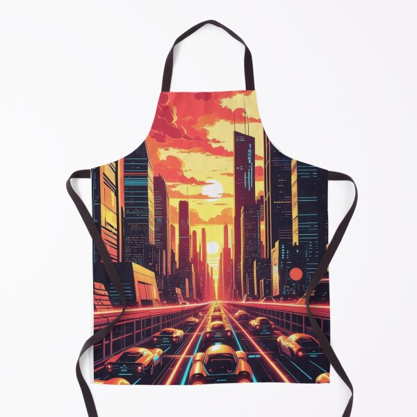 Item preview, Futuristic Cityscape with Cars designed and sold by YourCozyPattern.