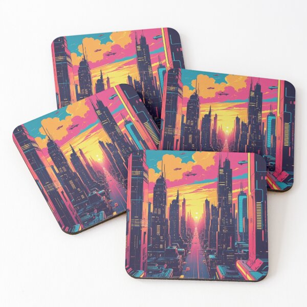 Item preview, Futuristic Cityscape with Flying Cars designed and sold by YourCozyPattern.