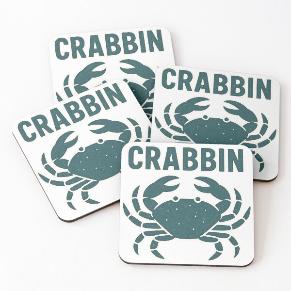Item preview, Crab Hunt Beach Crabbin Block Print Graphic designed and sold by OldSouthTraditions.