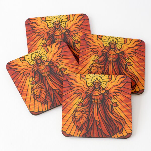 Item preview, Radiant Sun God and Lion Stained Glass designed and sold by AetherLightArt.