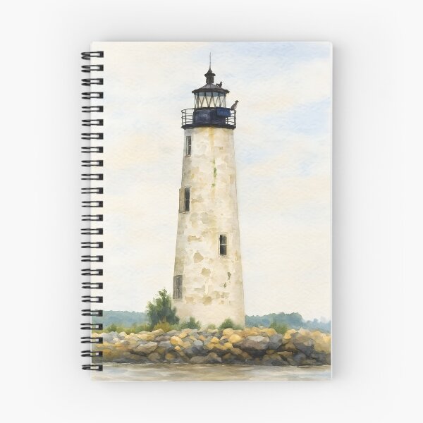 Item preview, New Point Comfort Lighthouse Watercolor designed and sold by Frog Level Treasures.