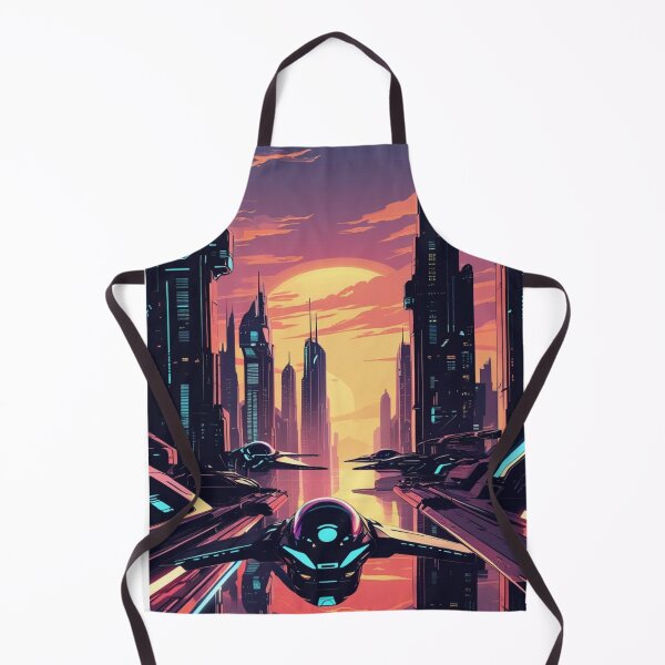 Item preview, Futuristic Cityscape with Flying Vehicles designed and sold by YourCozyPattern.
