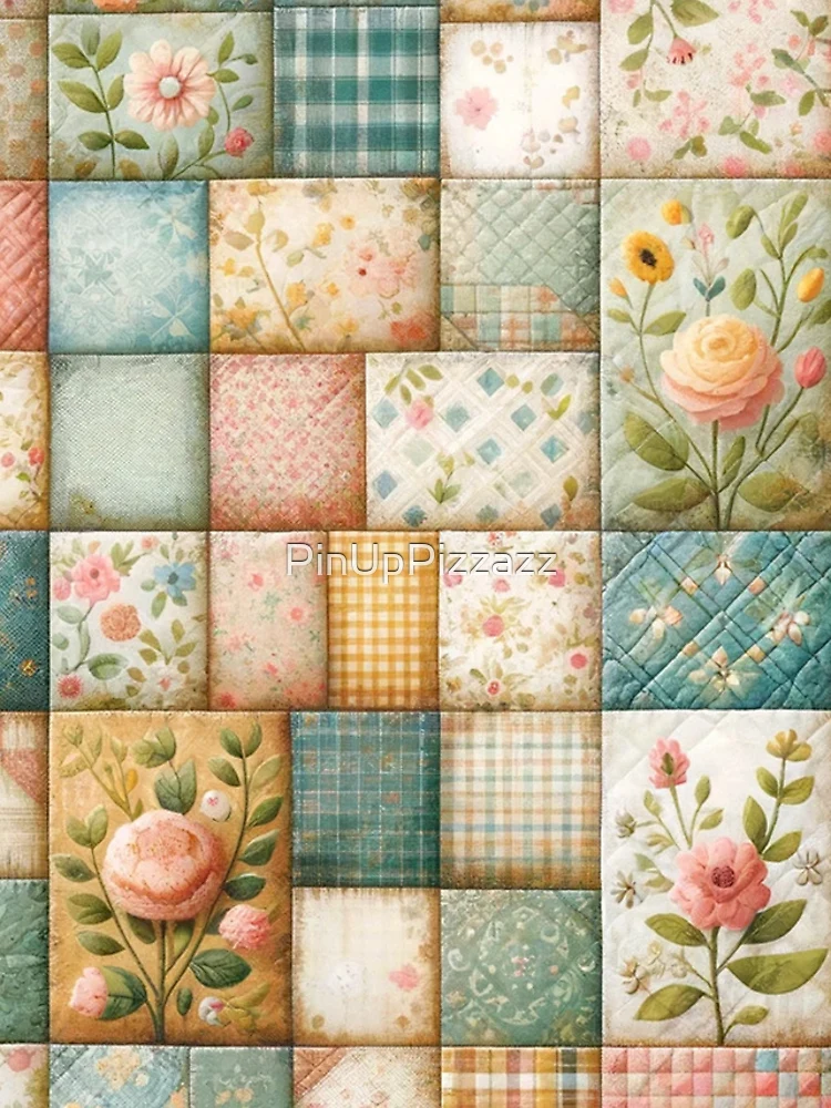 Thumbnail 4 of 4, iPhone Case, Spring Inspired Patchwork Quilt Pattern designed and sold by PinUpPizzazz.