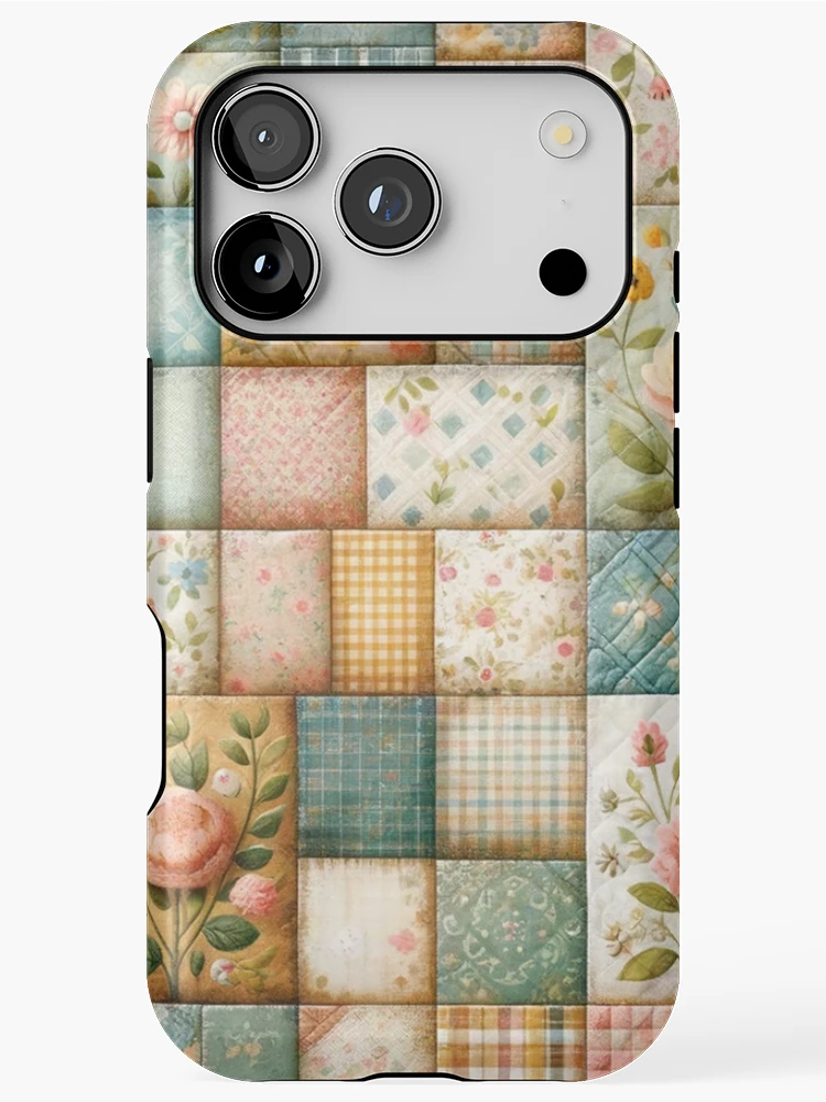 Thumbnail 1 of 4, iPhone Case, Spring Inspired Patchwork Quilt Pattern designed and sold by PinUpPizzazz.
