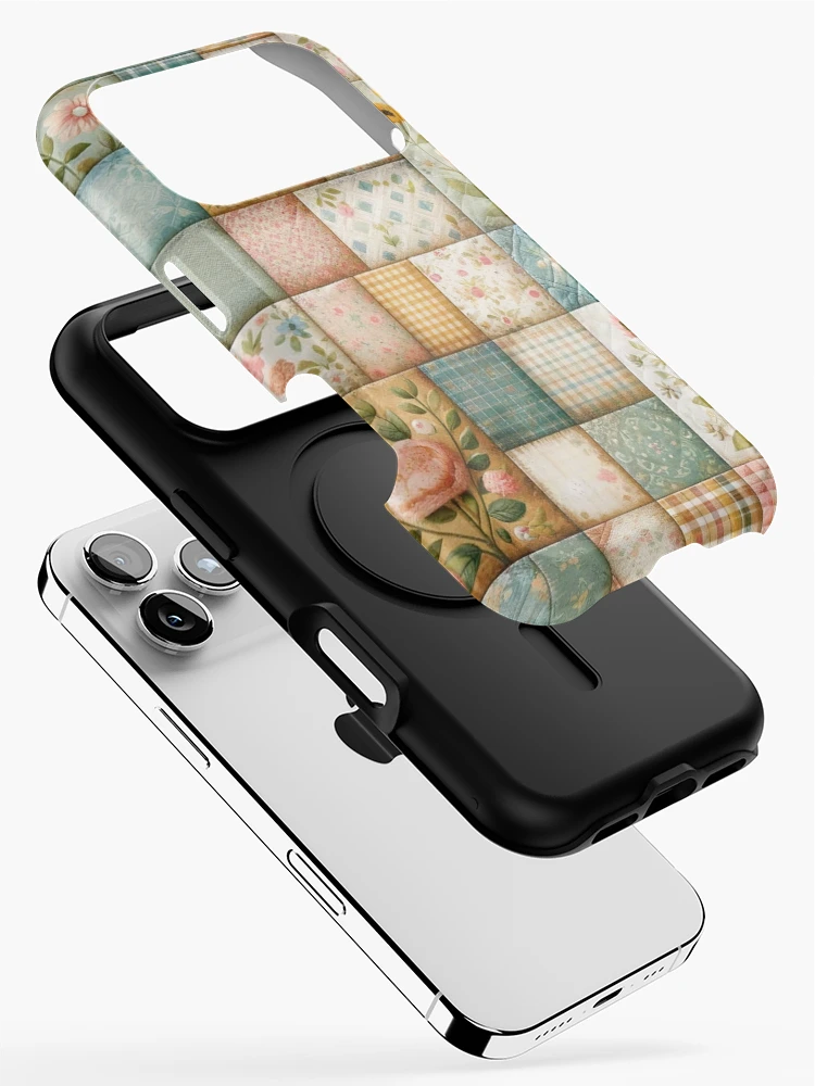 Thumbnail 2 of 4, iPhone Case, Spring Inspired Patchwork Quilt Pattern designed and sold by PinUpPizzazz.