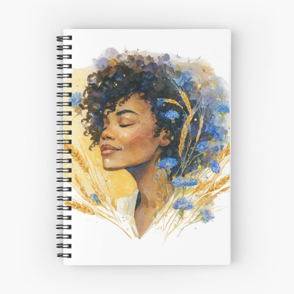 Aperçu de l'œuvre Harmonie d'été – Femme à l'aquarelle avec fleurs sauvages et blé créée et vendue par VikArt7.